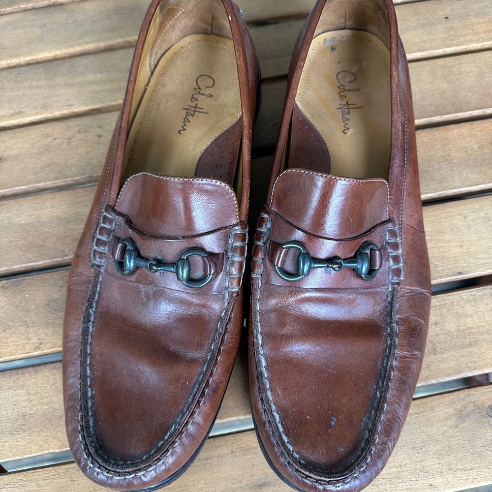 Cole Haan Brown Leather Slip-On Loafers
